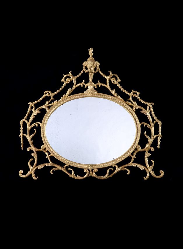 A GEORGE III GILTWOOD AND CARTON PIERRE OVERMANTEL MIRROR | MasterArt